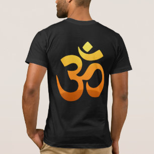 Achterkant Om Mantra Gold Sun Meditation Yoga Mann T-shirt