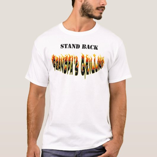 Achterkant opa's Grillin Flames T-shirt (Voorkant)