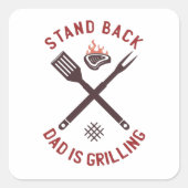 Achterkant pa is grilling vierkante sticker (Voorkant)