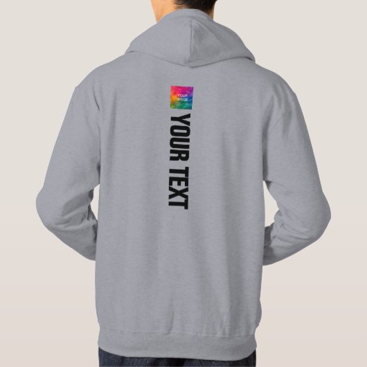 Achterkant Print Fototekst toevoegen Mannen Modern Hoodie (Achterkant)