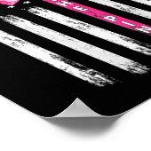 Achterkant roze lint Amerikaanse vlag borstkanker Poster (Hoek)