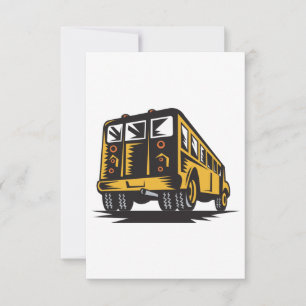 Achterkant schoolbus bedankkaart