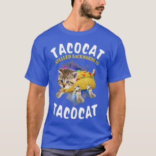 Achterkant tacocat is tacocatkat en taco t-shirt