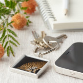 Achterkant tijger op platform sleutelhanger (Zijkant)