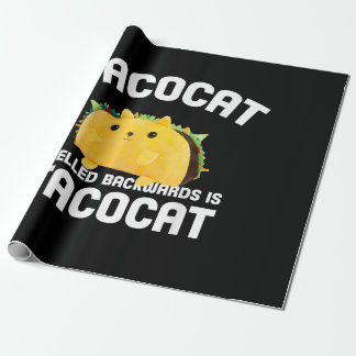 Achterkant van de takenkat is Taco Cat Cadeaupapier