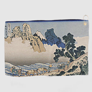 Achterkant van Fuji-berg vanaf Minobu-rivier Hokus Golfhanddoek