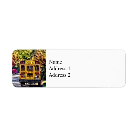 Achterkant van schoolbus etiket (Voorkant)