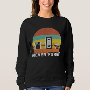 Achterkantdruk Nooit vergeten retro 80s en 90s app Trui