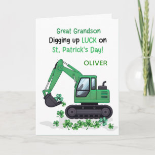 Achterkleinzoon St Patricks Day Bouwtruck Kaart