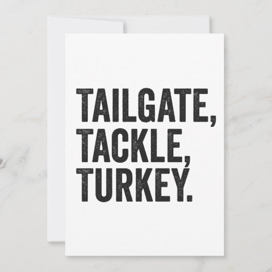 Achterklep Tackle Kalkoen Grappige Thanksgiving Vo Kaart (Voorkant)