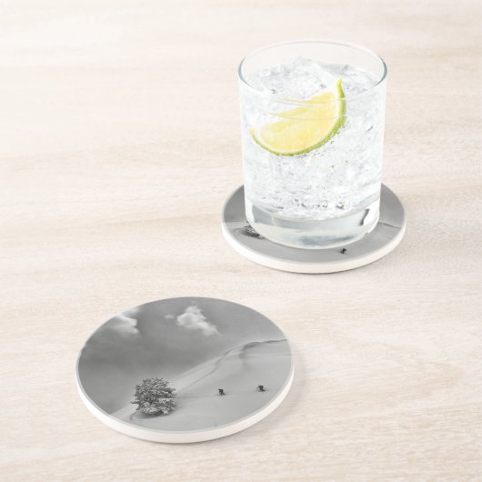 Achterlandskisklimmers in vers poeder zandsteen onderzetter (Zijkant)