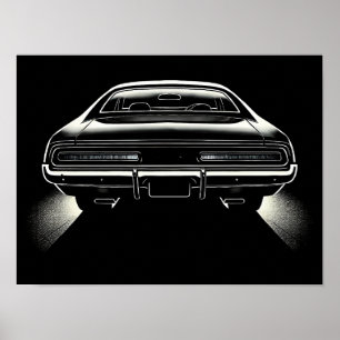 Achterlicht stilte – Voidform Silhouette Car Art Poster