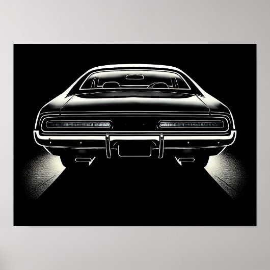 Achterlicht stilte – Voidform Silhouette Car Art Poster (Voorkant)
