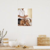 Achtermassage. Vrouwen die een achtermassage ontva Poster (Keuken)