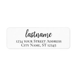 Achternaam - Aangepast adres van Madeline Script Etiket