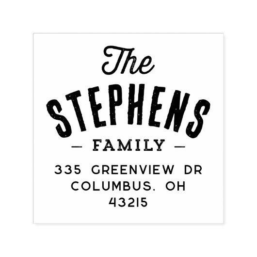 Achternaam arch schattige eenvoudige terugkeer adr zelfinktende stempel (Design)