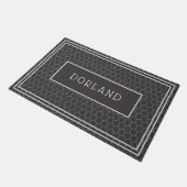 Achternaam Black en White Tegel Design Custom Deurmat (Schuin)
