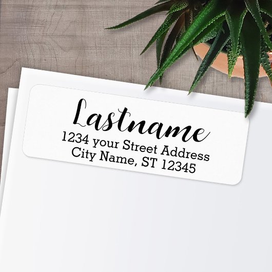Achternaam - Bolevard Script font - Return Address Etiket