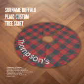 Achternaam Buffalo Plaid Custom Tree Rok Kerstboom Rok