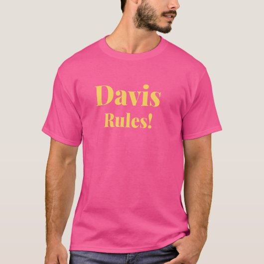 Achternaam Davis, achternaam Davis, Funny Davis La T-shirt (Voorkant)