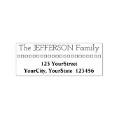 Achternaam en adres en vierkanten 	rubberstempel (Afrduk)