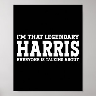 Achternaam Funny Team Familie Achternaam Harris Poster
