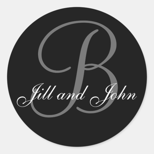 Achternaam Initiaal B plus Voornamen Zwart Sticker (Voorkant)