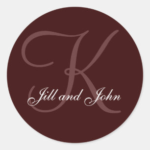 Achternaam Initiaal K plus Voornamen Chocolade Sea Ronde Sticker