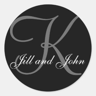 Achternaam Initiaal K plus Voornamen Zwart Sticker