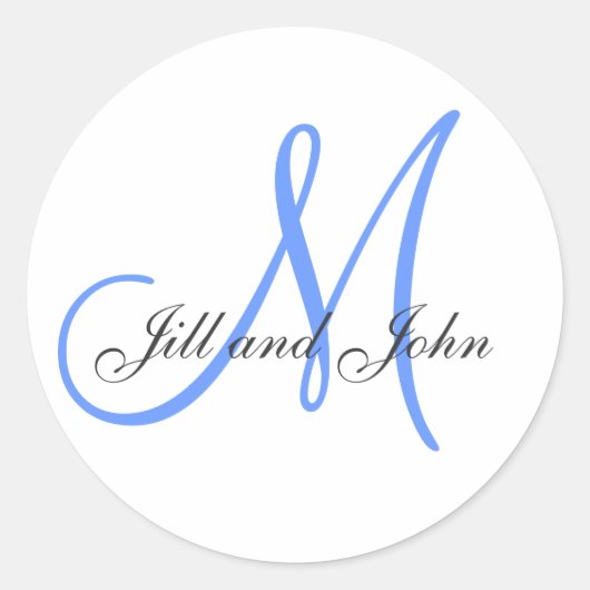 Achternaam Initiaal plus voornaam blauwe sticker (Voorkant)