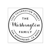 Achternaam Logo Ronde Return-adres Rubberstempel (Afrduk)