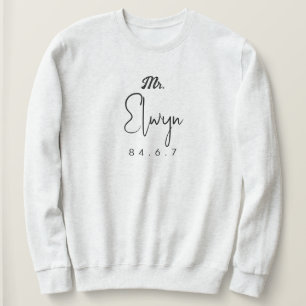 Achternaam met datum en handtekening sweatshirt