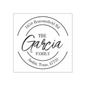 Achternaam rond retouradres 	rubberstempel (Afrduk)