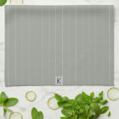 Achternaam Sage Groen Wit Gestreept Theedoek (Gevouwen)