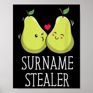 Achternaam Stealer Groom Pun Husband om Joke Weddi Poster