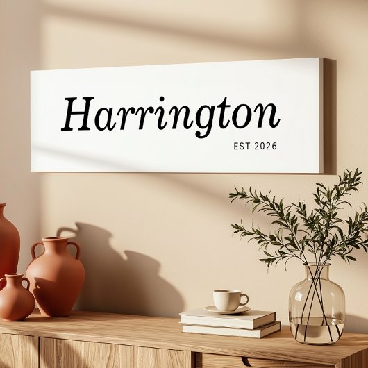 Achternaam Teken Est Datum lang smal kan worden in Canvas Afdruk