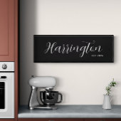 Achternaam Teken Est Datum Lange Canvas Familie Gi Afdruk