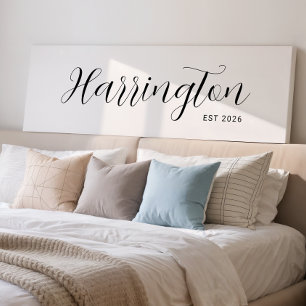 Achternaam Teken Lange Canvas Gemengde Familie Gif Afdruk