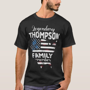 Achternaam Thompson US Vlag Thompson Achternaam Th T-shirt