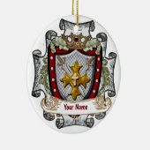 Achternaam van Victory Shield Keramisch Ornament (Rechts)