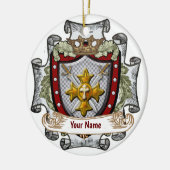 Achternaam van Victory Shield Keramisch Ornament (Links)