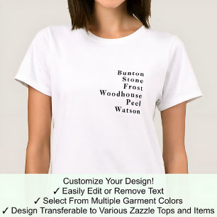 Achternaam Voornaam Bekende Naam Trend Custom 02B T-shirt