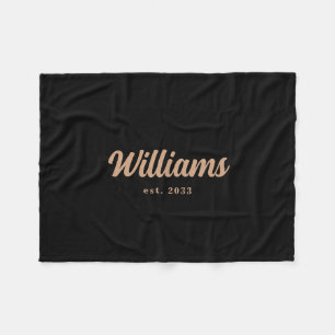 Achternaam zwarte en Tan Persoonlijke familie Fleece Deken