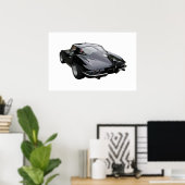 Achterste uitzicht van 1963 Corvette-inkepaar post Poster (Thuiskantoor)