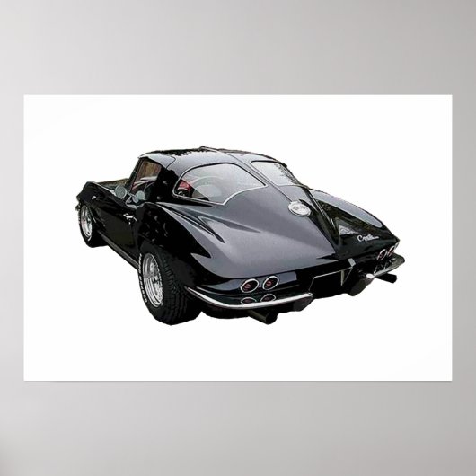 Achterste uitzicht van 1963 Corvette-inkepaar post Poster (Voorkant)