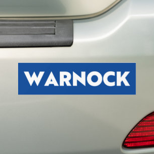 Achterste Warnock Georgia Senaat met blauw wit Bumpersticker