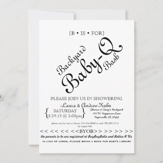 Achtertuin Baby-Q Bash Kaart (Voorkant)