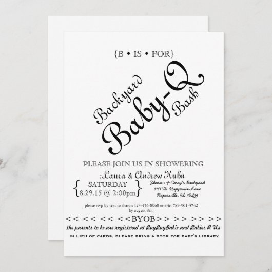 Achtertuin Baby-Q Bash Kaart (Voorkant / Achterkant)