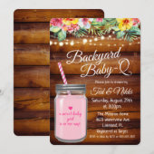 Achtertuin Baby Q Mason Jar Invitation Kaart (Voorkant / Achterkant)