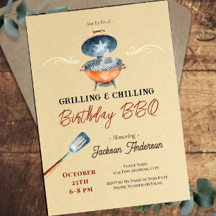 Achtertuin BBQ 20e Verjaardagsfeest Grillen Chille Kaart